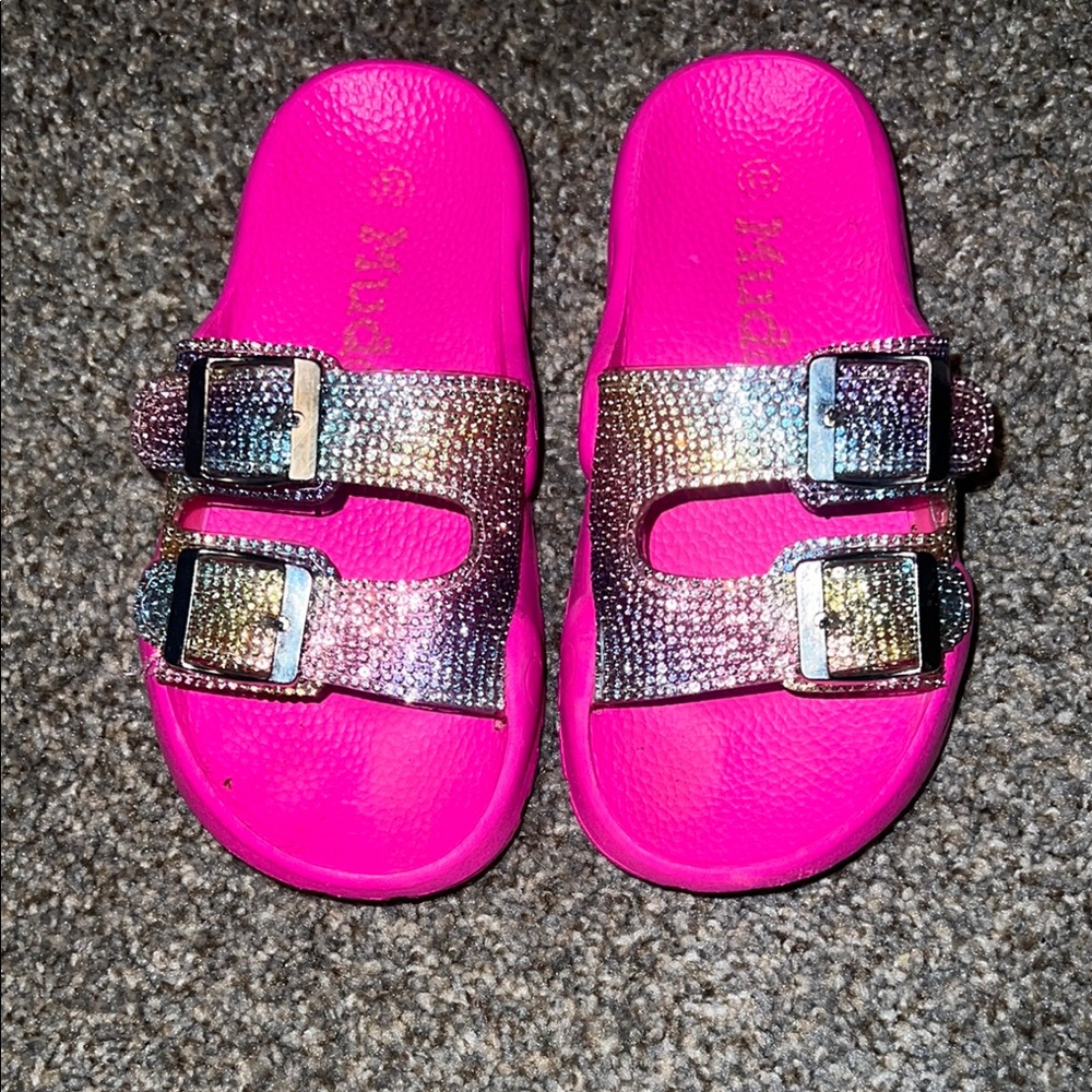 Mudd Kids Pink Sandals with Glitter Straps